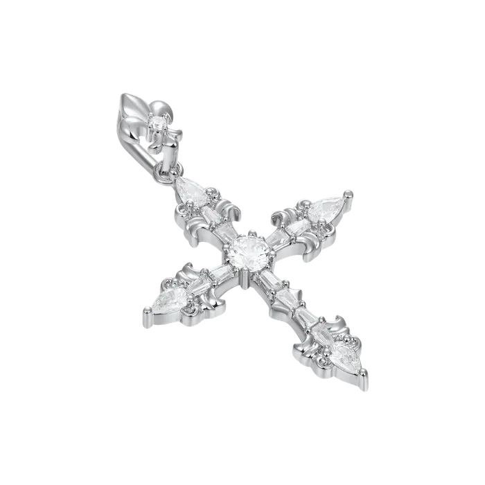 aporro Necklaces Fleur De Lis Cross Pendant