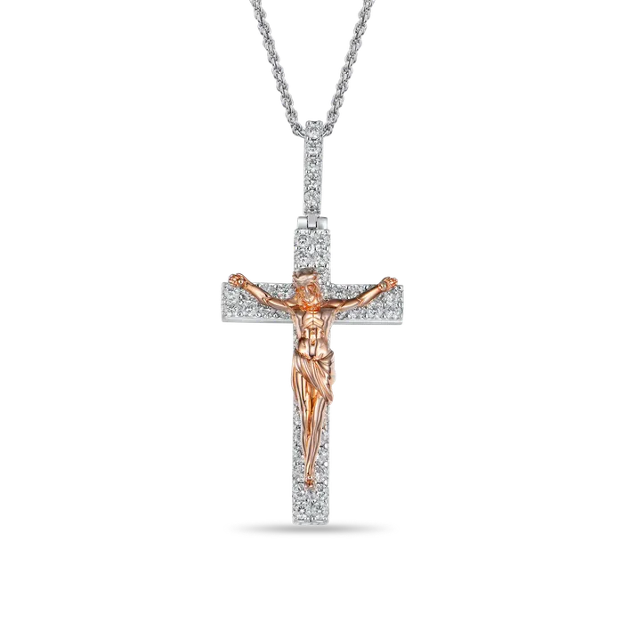 aporro Necklaces Moissanite Crucifixion of Jesus Pendant