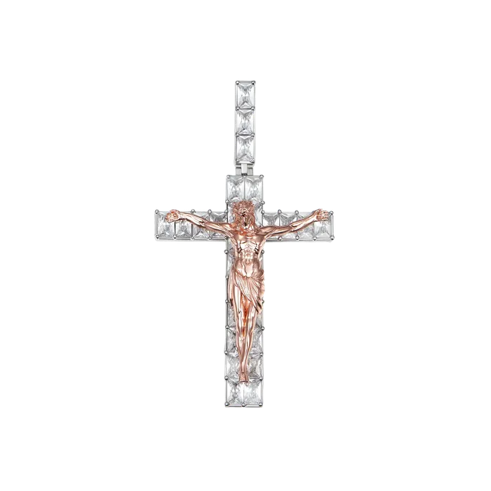 aporro Necklaces Moissanite Crucifixion of Jesus Pendant