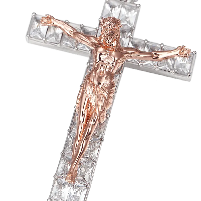 aporro Necklaces Moissanite Crucifixion of Jesus Pendant