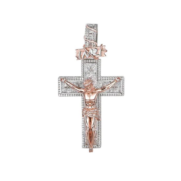 aporro Necklaces Moissanite Crucifixion of Jesus Pendant