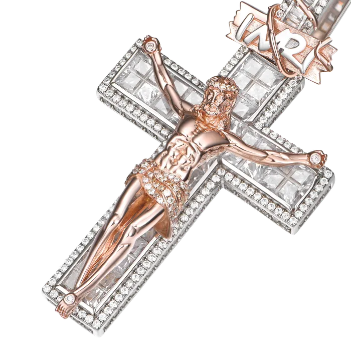 aporro Necklaces Moissanite Crucifixion of Jesus Pendant