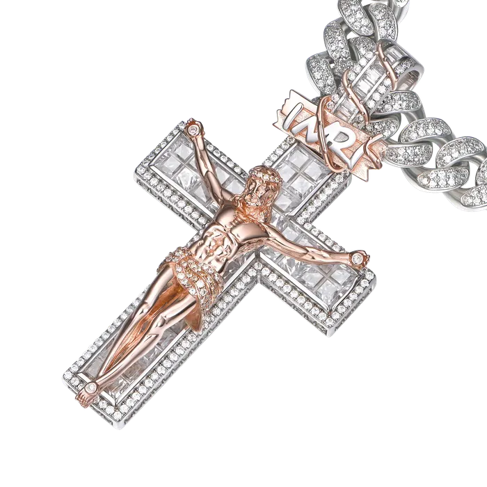 aporro Necklaces Moissanite Crucifixion of Jesus Pendant