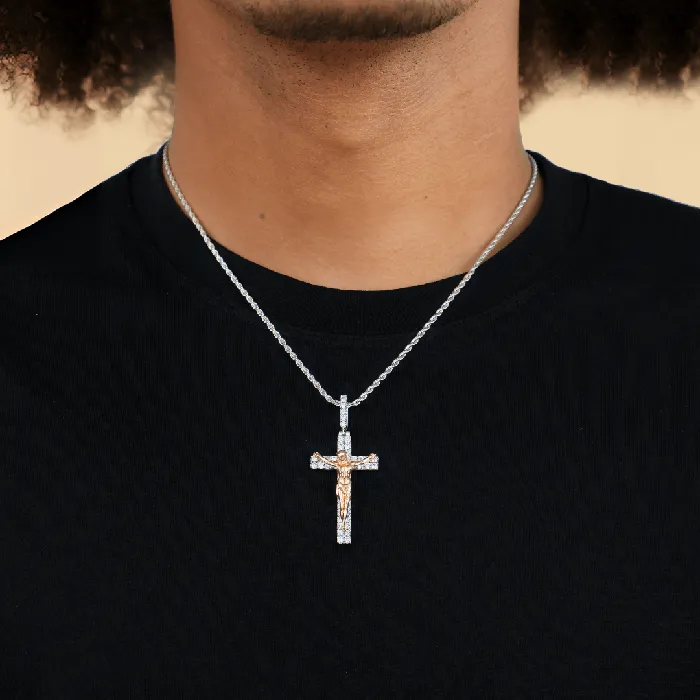 aporro Necklaces Moissanite Crucifixion of Jesus Pendant