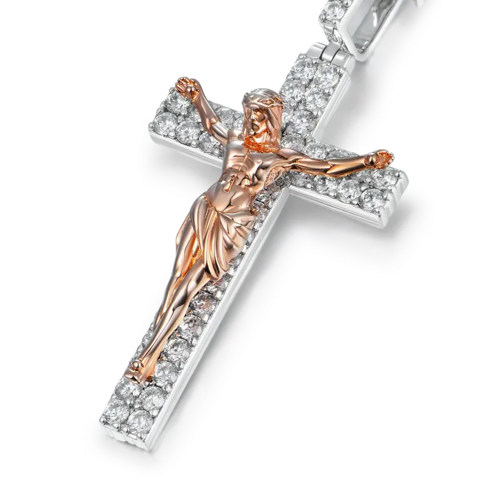 aporro Necklaces Moissanite Crucifixion of Jesus Pendant