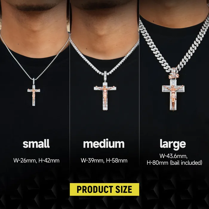 aporro Necklaces Moissanite Crucifixion of Jesus Pendant