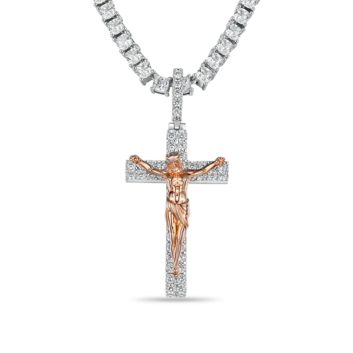 aporro Necklaces Moissanite Crucifixion of Jesus Pendant