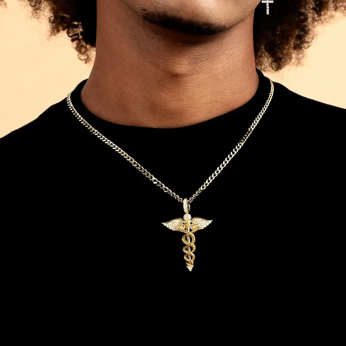 aporro Staff of Hermes Pendant Necklaces