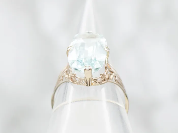 Art Deco Aquamarine Cocktail Ring Market Square Jewelers Rings
