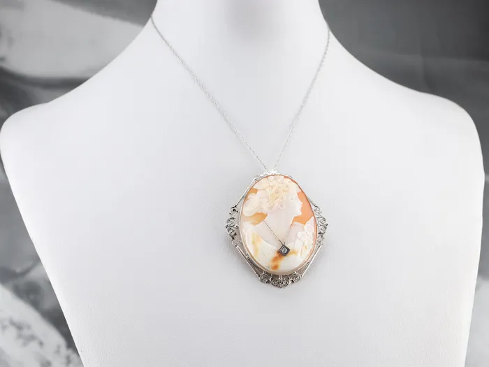 Art Deco Rose Cut Diamond Cameo Pin or Pendant Market Square Jewelers Necklaces Art Deco Rose Cut Diamond Cameo Pin or Pendant Market Square Jewelers Necklaces