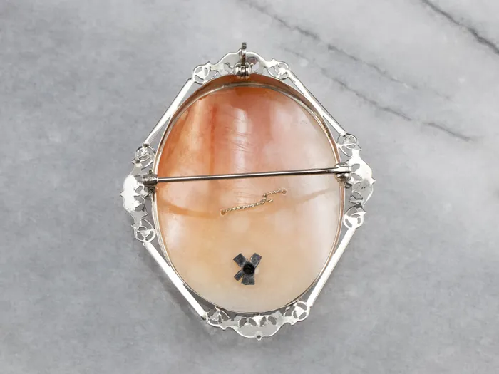 Art Deco Rose Cut Diamond Cameo Pin or Pendant Market Square Jewelers Necklaces Art Deco Rose Cut Diamond Cameo Pin or Pendant Market Square Jewelers Necklaces