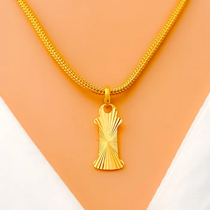 Attractive I 22k Gold Letter Pendant Andaaz Jewelers PreStyled Sets