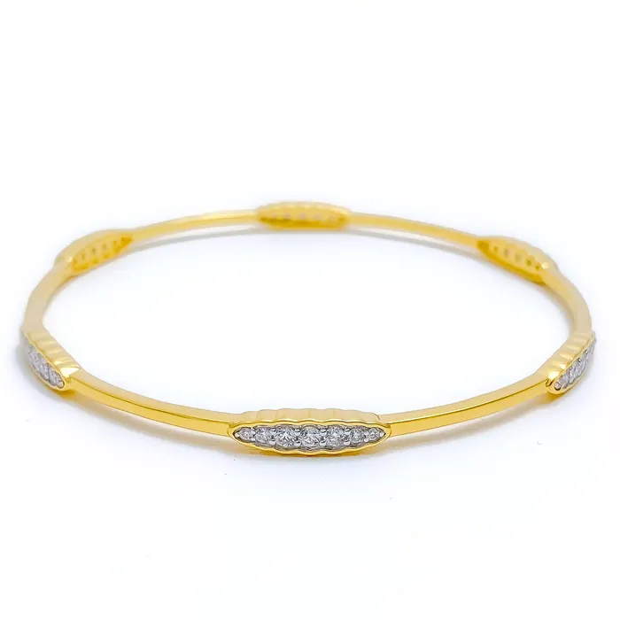 Beautiful Slender Diamond 18k Gold Bangle Andaaz Jewelers PreStyled Sets