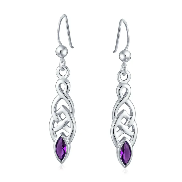 BFF Celtic Love Knot Dangle Chandelier Earrings with Simulated Gemstones in Sterling Silver BlingJewelry Wholesale Earrings BFF Celtic Love Knot Dangle Chandelier Earrings with Simulated Gemstones in Sterling Silver BlingJewelry Wholesale Earrings