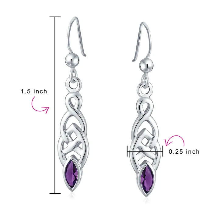 BFF Celtic Love Knot Dangle Chandelier Earrings with Simulated Gemstones in Sterling Silver BlingJewelry Wholesale Earrings