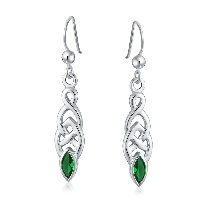 BFF Celtic Love Knot Dangle Chandelier Earrings with Simulated Gemstones in Sterling Silver BlingJewelry Wholesale Earrings