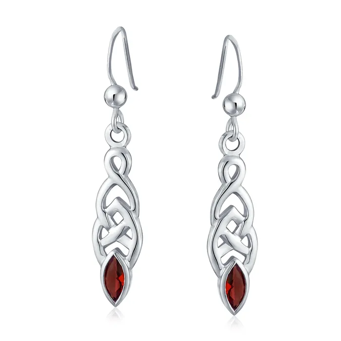 BFF Celtic Love Knot Dangle Chandelier Earrings with Simulated Gemstones in Sterling Silver BlingJewelry Wholesale Earrings