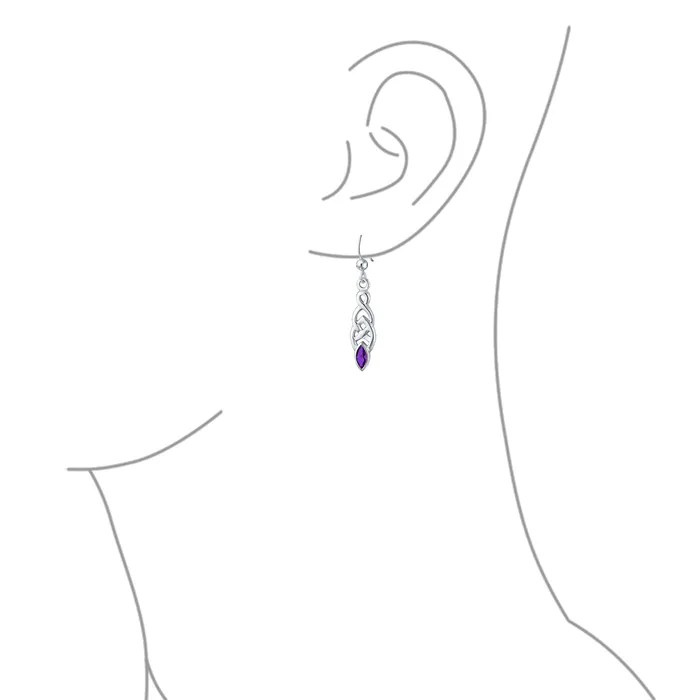 BFF Celtic Love Knot Dangle Chandelier Earrings with Simulated Gemstones in Sterling Silver BlingJewelry Wholesale Earrings