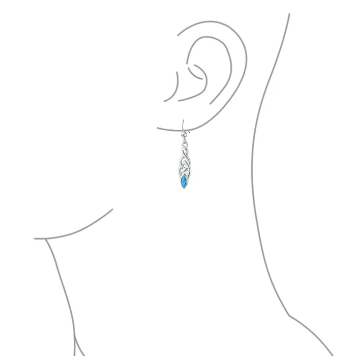 BFF Celtic Love Knot Dangle Chandelier Earrings with Simulated Gemstones in Sterling Silver BlingJewelry Wholesale Earrings