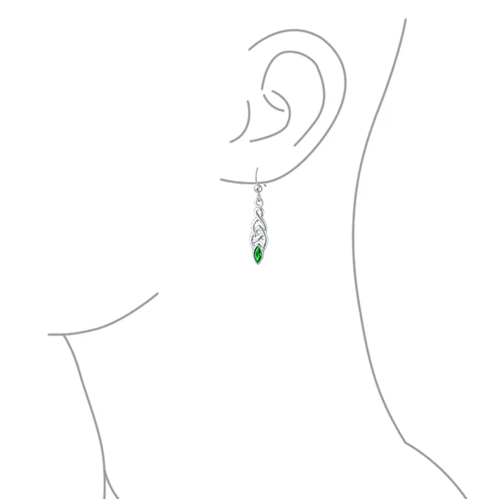 BFF Celtic Love Knot Dangle Chandelier Earrings with Simulated Gemstones in Sterling Silver BlingJewelry Wholesale Earrings