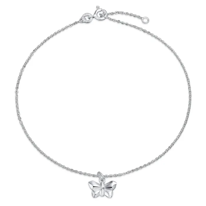 BlingJewelry Wholesale Bracelets 3D Geometric Butterfly Anklet Ankle Bracelet Sterling Silver 910 Inch BlingJewelry Wholesale Bracelets 3D Geometric Butterfly Anklet Ankle Bracelet Sterling Silver 910 Inch