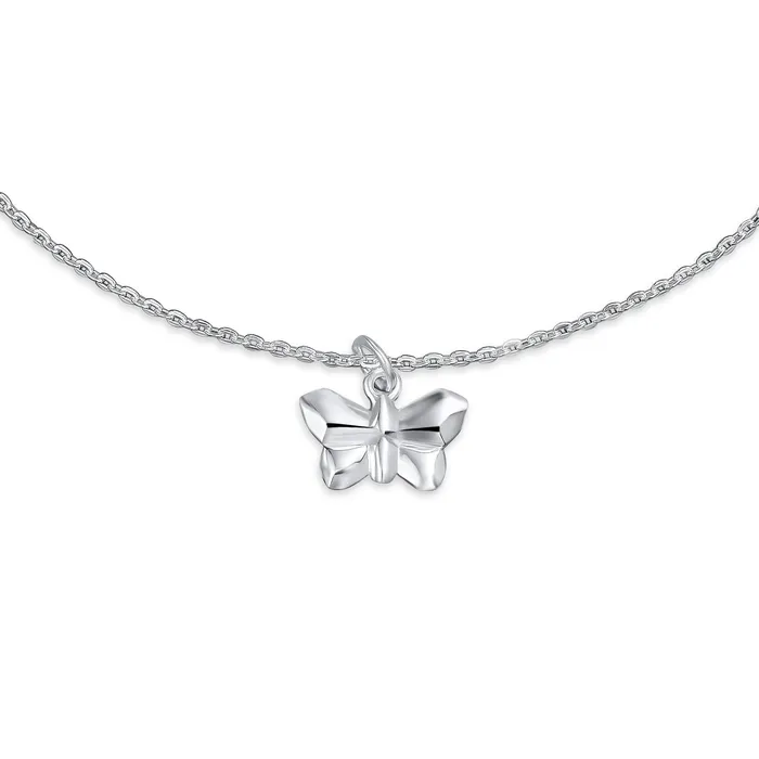 BlingJewelry Wholesale Bracelets 3D Geometric Butterfly Anklet Ankle Bracelet Sterling Silver 910 Inch BlingJewelry Wholesale Bracelets 3D Geometric Butterfly Anklet Ankle Bracelet Sterling Silver 910 Inch