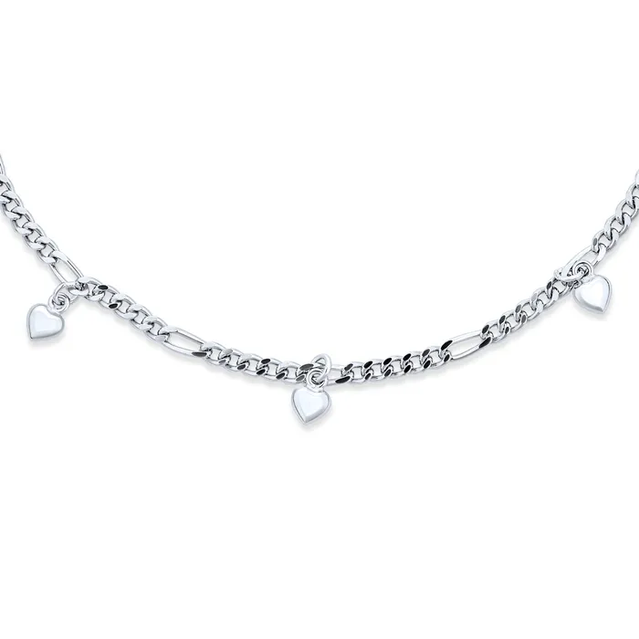 BlingJewelry Wholesale Bracelets Multi Heart Charms Anklet Ankle Bracelet Sterling Silver Figaro Chain BlingJewelry Wholesale Bracelets Multi Heart Charms Anklet Ankle Bracelet Sterling Silver Figaro Chain