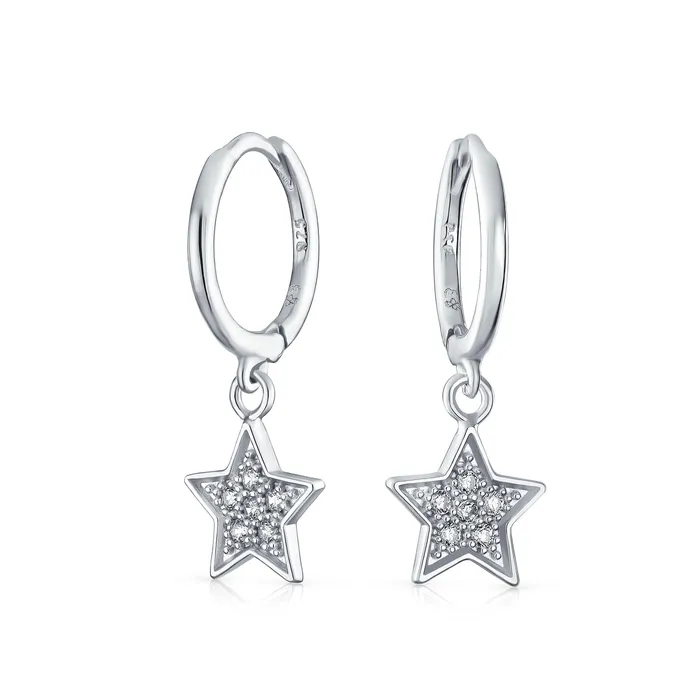 BlingJewelry Wholesale Earrings American Patriotic Dangle Chandelier Earrings with CZ Stars Sterling Silver BlingJewelry Wholesale Earrings American Patriotic Dangle Chandelier Earrings with CZ Stars Sterling Silver