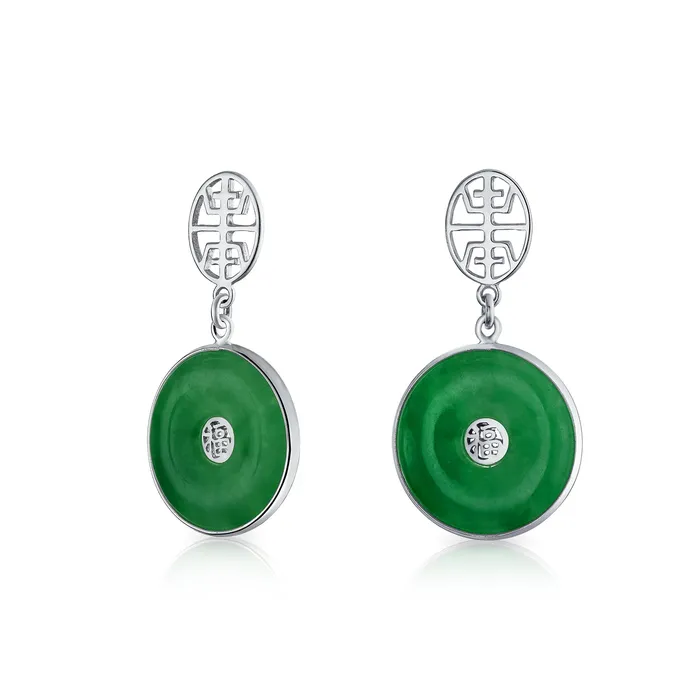 BlingJewelry Wholesale Earrings Asian Style Green Jade Dangle Gemstone Earrings 14K Gold Plated Sterling Silver BlingJewelry Wholesale Earrings Asian Style Green Jade Dangle Gemstone Earrings 14K Gold Plated Sterling Silver