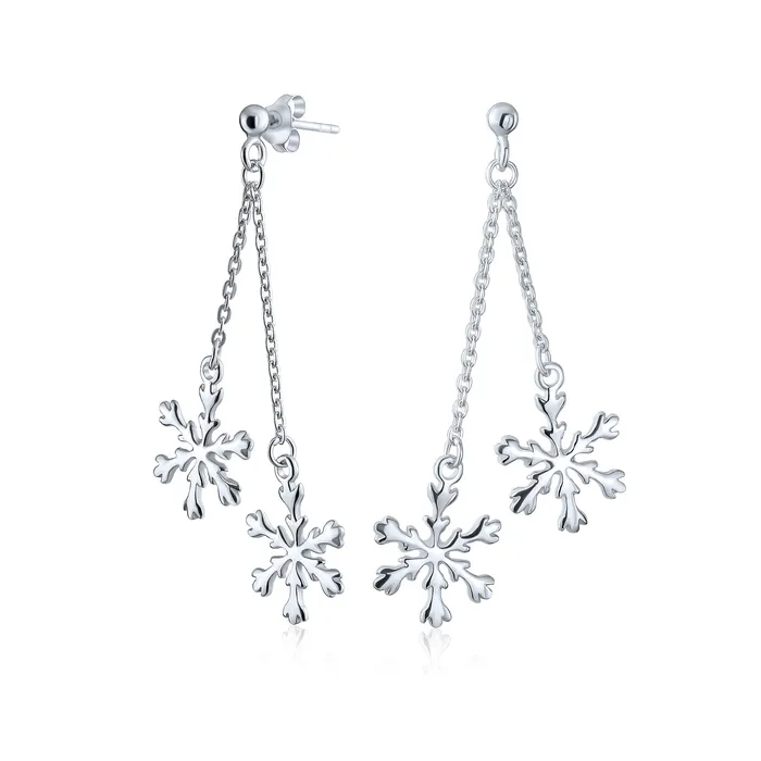 BlingJewelry Wholesale Earrings Christmas Snowflake Drop Dangle Earrings in Polished Sterling Silver BlingJewelry Wholesale Earrings Christmas Snowflake Drop Dangle Earrings in Polished Sterling Silver