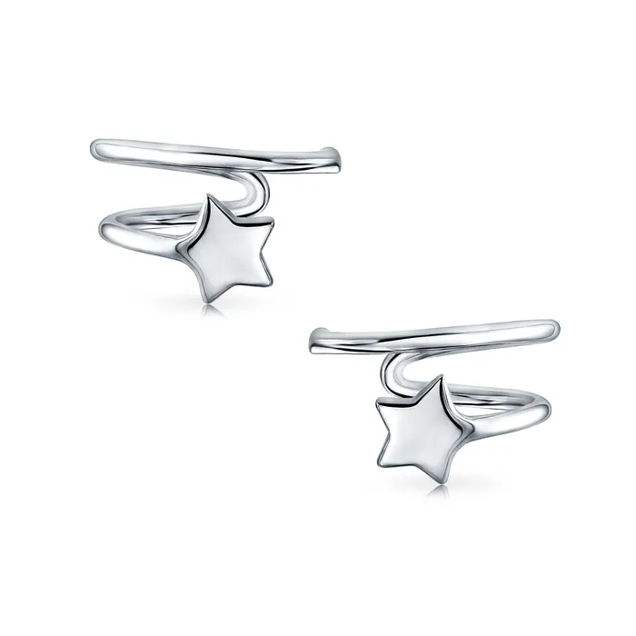 BlingJewelry Wholesale Earrings Initial Alphabet AZ Patriotic Celestial Rock Star Ear Cuff Cartilage Earrings Silver BlingJewelry Wholesale Earrings Initial Alphabet AZ Patriotic Celestial Rock Star Ear Cuff Cartilage Earrings Silver
