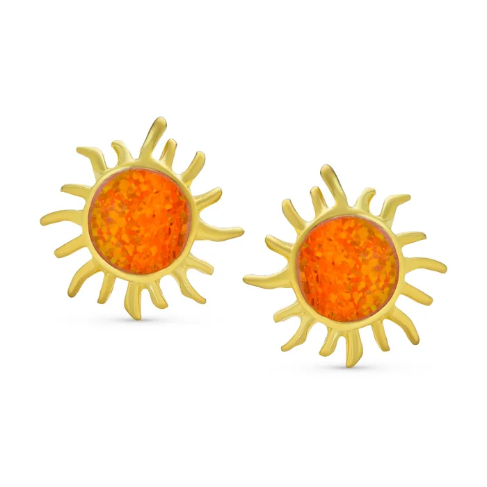 BlingJewelry Wholesale Earrings Iridescent Gemstone Sunburst Stud Earrings Blue Opal 14K Gold October Birthstone BlingJewelry Wholesale Earrings Iridescent Gemstone Sunburst Stud Earrings Blue Opal 14K Gold October Birthstone