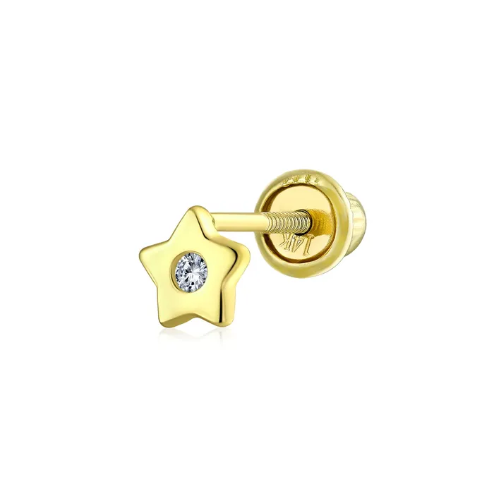 BlingJewelry Wholesale Earrings Minimalist CZ Accent 14K Gold Ear Cuff Cartilage Star Stud Earring Helix Piercing BlingJewelry Wholesale Earrings Minimalist CZ Accent 14K Gold Ear Cuff Cartilage Star Stud Earring Helix Piercing