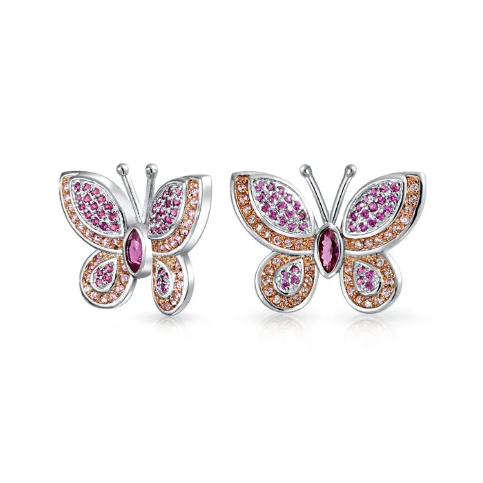 BlingJewelry Wholesale Earrings Pave CZ Garden Butterfly Huggie Hoop Stud Earrings 925 Sterling Silver BlingJewelry Wholesale Earrings Pave CZ Garden Butterfly Huggie Hoop Stud Earrings 925 Sterling Silver