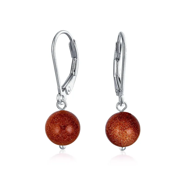 BlingJewelry Wholesale Earrings Simple Gemstone 8MM Drop Ball Earrings with Secure Hinge Lever Back in Sterling Silver BlingJewelry Wholesale Earrings Simple Gemstone 8MM Drop Ball Earrings with Secure Hinge Lever Back in Sterling Silver