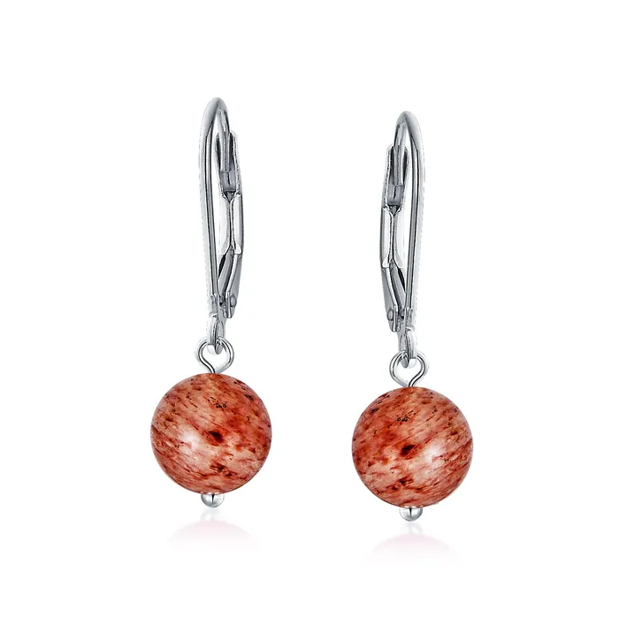 BlingJewelry Wholesale Earrings Simple Gemstone 8MM Drop Ball Earrings with Secure Hinge Lever Back in Sterling Silver BlingJewelry Wholesale Earrings Simple Gemstone 8MM Drop Ball Earrings with Secure Hinge Lever Back in Sterling Silver