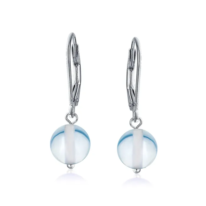 BlingJewelry Wholesale Earrings Simple Gemstone 8MM Drop Ball Earrings with Secure Hinge Lever Back in Sterling Silver BlingJewelry Wholesale Earrings Simple Gemstone 8MM Drop Ball Earrings with Secure Hinge Lever Back in Sterling Silver