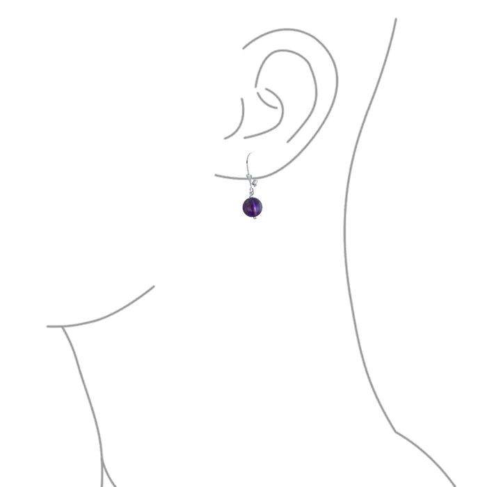 BlingJewelry Wholesale Earrings Simple Gemstone 8MM Drop Ball Earrings with Secure Hinge Lever Back in Sterling Silver BlingJewelry Wholesale Earrings Simple Gemstone 8MM Drop Ball Earrings with Secure Hinge Lever Back in Sterling Silver