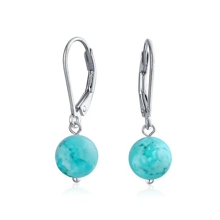 BlingJewelry Wholesale Earrings Simple Gemstone 8MM Drop Ball Earrings with Secure Hinge Lever Back in Sterling Silver BlingJewelry Wholesale Earrings Simple Gemstone 8MM Drop Ball Earrings with Secure Hinge Lever Back in Sterling Silver