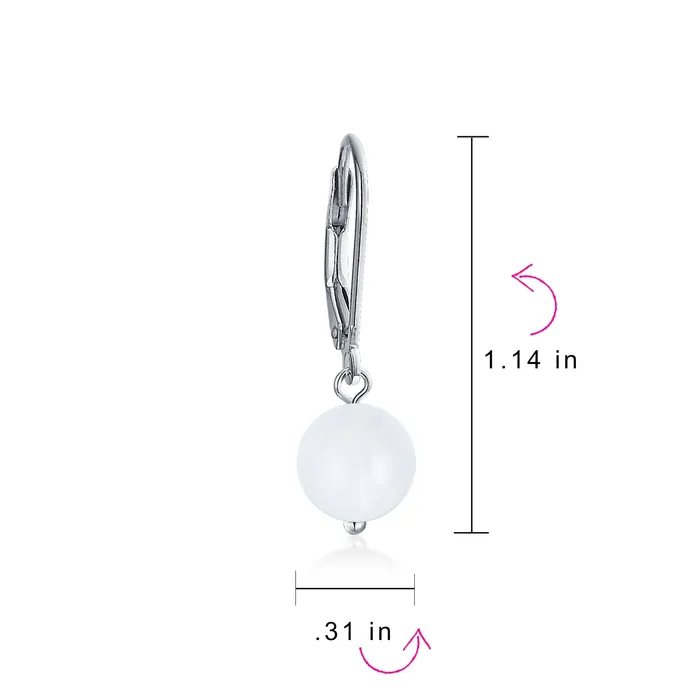 BlingJewelry Wholesale Earrings Simple Gemstone 8MM Drop Ball Earrings with Secure Hinge Lever Back in Sterling Silver BlingJewelry Wholesale Earrings Simple Gemstone 8MM Drop Ball Earrings with Secure Hinge Lever Back in Sterling Silver