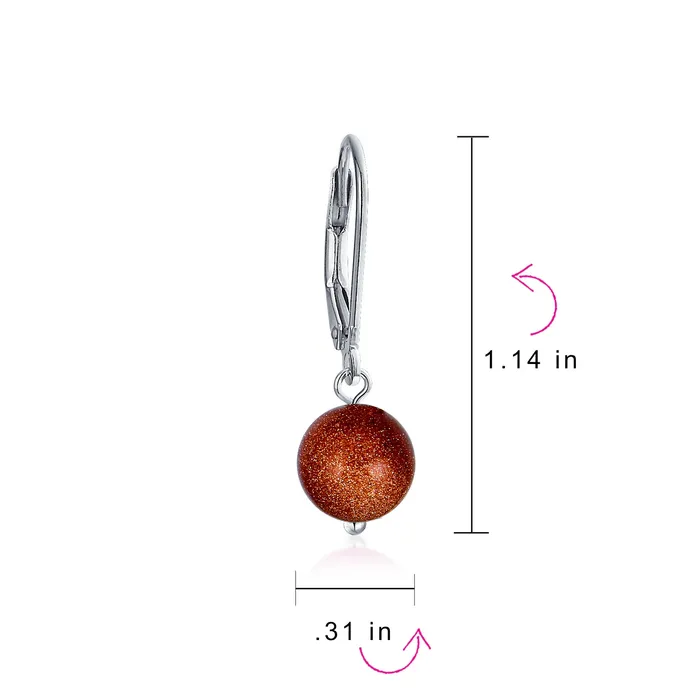 BlingJewelry Wholesale Earrings Simple Gemstone 8MM Drop Ball Earrings with Secure Hinge Lever Back in Sterling Silver BlingJewelry Wholesale Earrings Simple Gemstone 8MM Drop Ball Earrings with Secure Hinge Lever Back in Sterling Silver