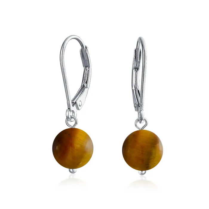 BlingJewelry Wholesale Earrings Simple Gemstone 8MM Drop Ball Earrings with Secure Hinge Lever Back in Sterling Silver BlingJewelry Wholesale Earrings Simple Gemstone 8MM Drop Ball Earrings with Secure Hinge Lever Back in Sterling Silver