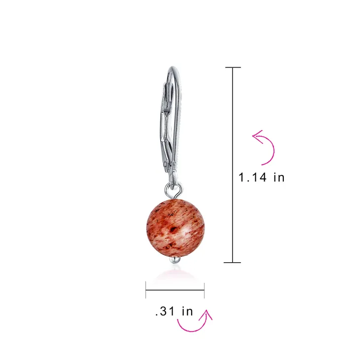 BlingJewelry Wholesale Earrings Simple Gemstone 8MM Drop Ball Earrings with Secure Hinge Lever Back in Sterling Silver BlingJewelry Wholesale Earrings Simple Gemstone 8MM Drop Ball Earrings with Secure Hinge Lever Back in Sterling Silver