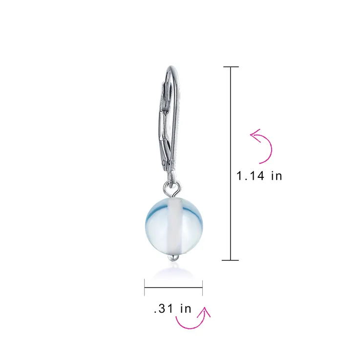 BlingJewelry Wholesale Earrings Simple Gemstone 8MM Drop Ball Earrings with Secure Hinge Lever Back in Sterling Silver BlingJewelry Wholesale Earrings Simple Gemstone 8MM Drop Ball Earrings with Secure Hinge Lever Back in Sterling Silver