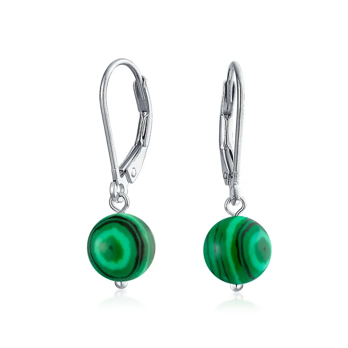 BlingJewelry Wholesale Earrings Simple Gemstone 8MM Drop Ball Earrings with Secure Hinge Lever Back in Sterling Silver BlingJewelry Wholesale Earrings Simple Gemstone 8MM Drop Ball Earrings with Secure Hinge Lever Back in Sterling Silver