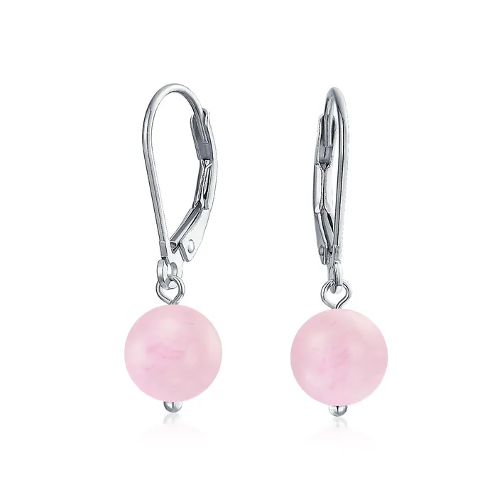 BlingJewelry Wholesale Earrings Simple Gemstone 8MM Drop Ball Earrings with Secure Hinge Lever Back in Sterling Silver BlingJewelry Wholesale Earrings Simple Gemstone 8MM Drop Ball Earrings with Secure Hinge Lever Back in Sterling Silver