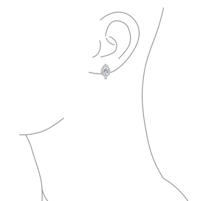 BlingJewelry Wholesale Earrings Timeless Bridal Elegance CZ Stud Earrings Vintage Teardrop Huggie Sterling Silver