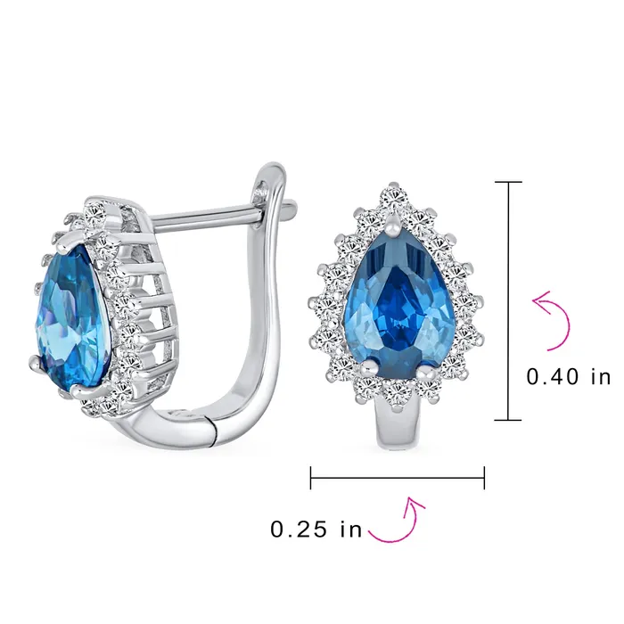 BlingJewelry Wholesale Earrings Timeless Bridal Elegance CZ Stud Earrings Vintage Teardrop Huggie Sterling Silver