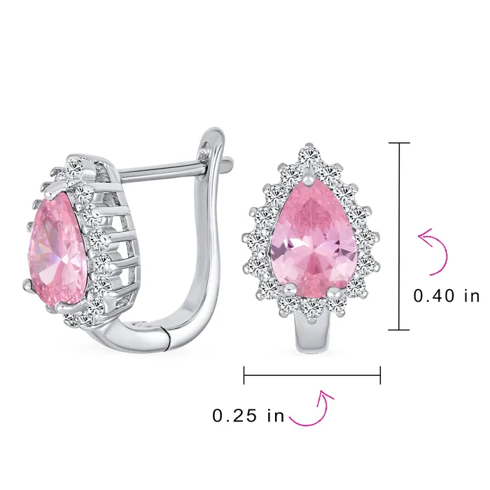 BlingJewelry Wholesale Earrings Timeless Bridal Elegance CZ Stud Earrings Vintage Teardrop Huggie Sterling Silver