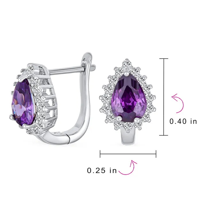 BlingJewelry Wholesale Earrings Timeless Bridal Elegance CZ Stud Earrings Vintage Teardrop Huggie Sterling Silver